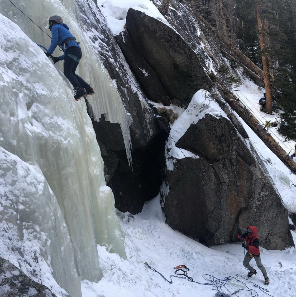 David Kanefsky ice climbing in Colorado