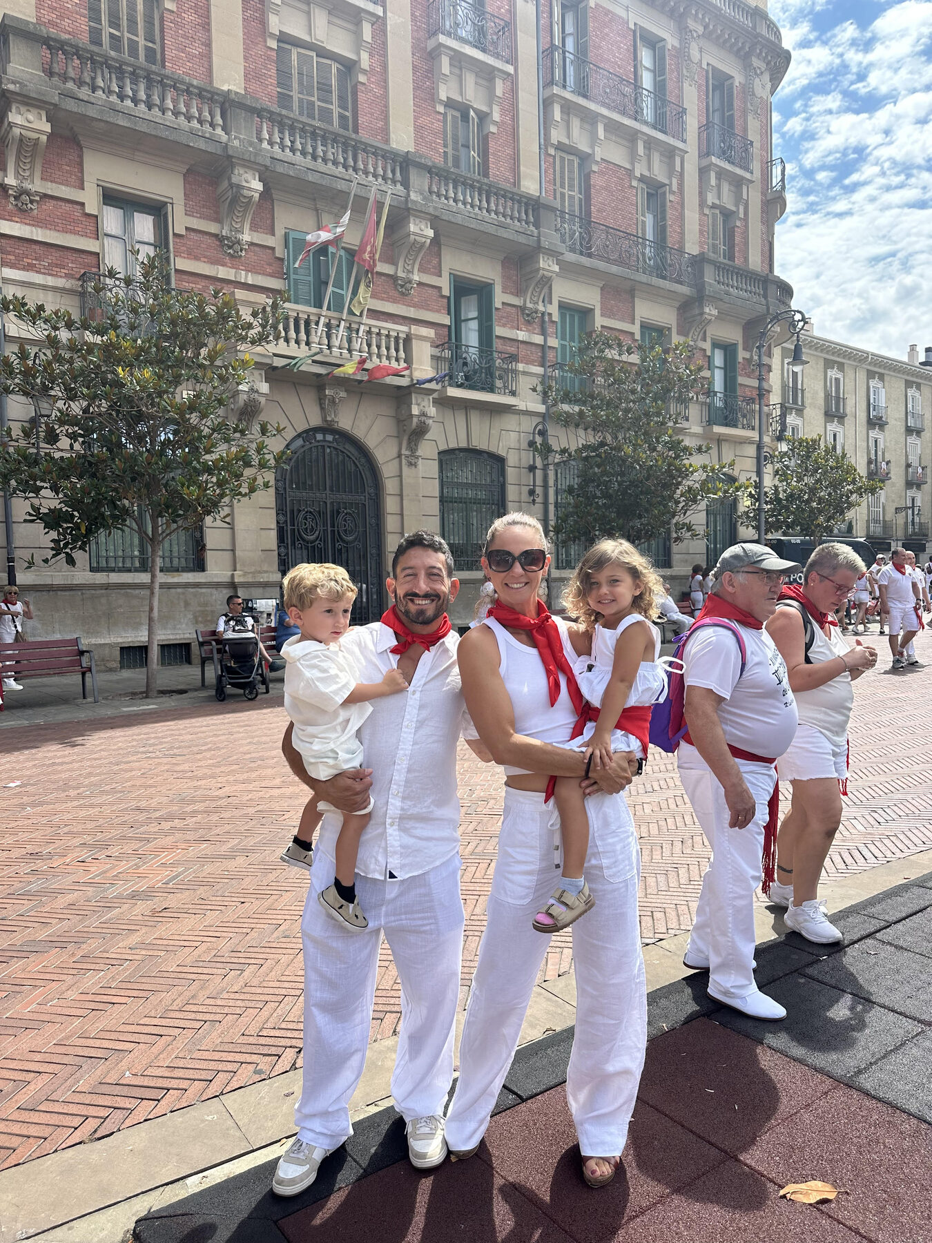 David and family at the San Fermín Festival, Pamplona — Spain